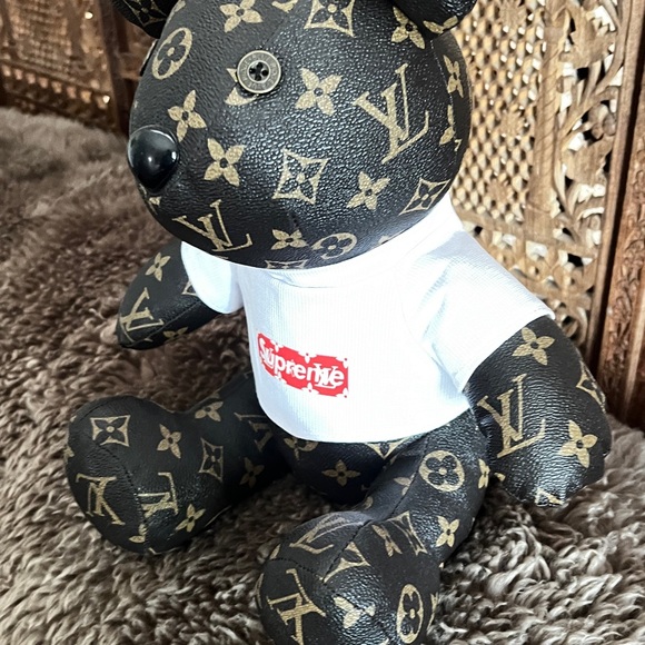 Handsome Monogram Bear with White and Red Accents - Picture 3 of 7